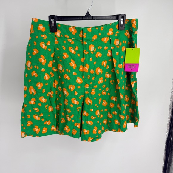 Tabitha Brown for Target Pants - Tabitha Brown Target Green Leopard Print Pleated Shorts High Rise NWT Large Bold